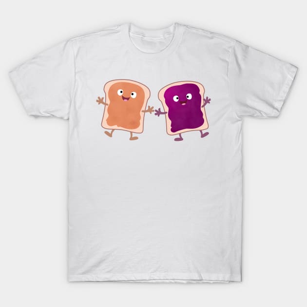 Cute peanut butter and jelly sandwich cartoon T-Shirt by FrogFactory